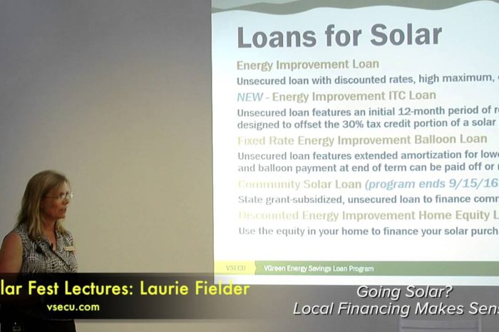 Solar Fest Lecture - Going Solar? Local Financing Makes Sense