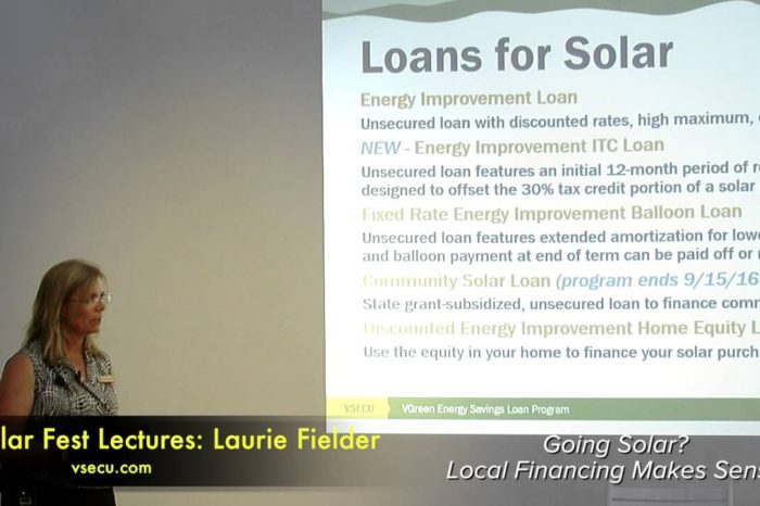 Solar Fest Lecture - Going Solar? Local Financing Makes Sense