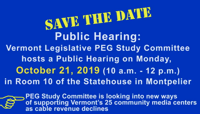 Save The Date - Public Hearing On PEG Access Television