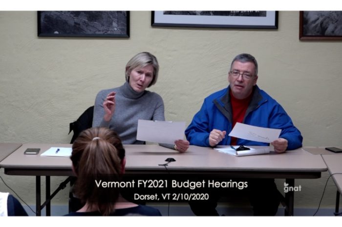 Vermont FY2021 Budget Hearings - Dorset VT 02.10.20