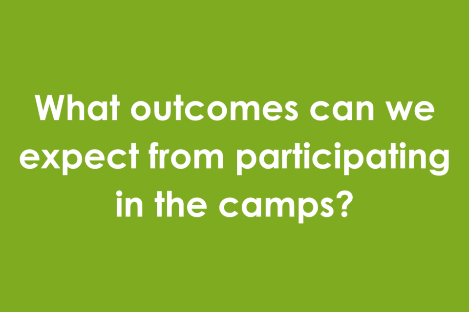 What outcomes can we expect from participating in the camps?