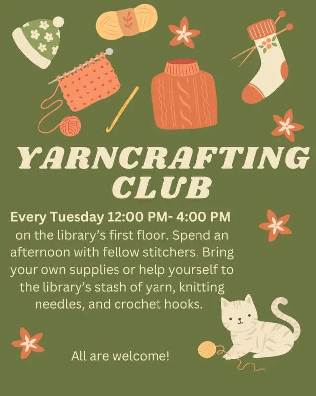 Yarncrafting Club at John G McCullough Libary