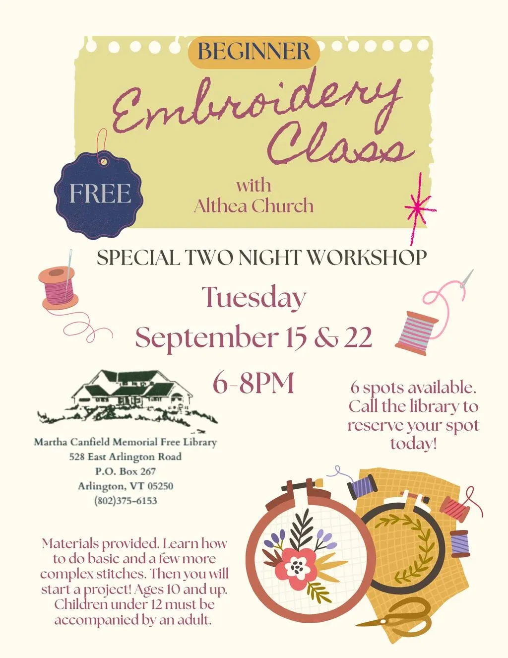 Beginner Embroidery Class